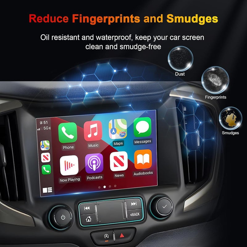 BSTW for 2024 GMC Terrain Screen Protector for 2018-2022 2023 2024 Terrain AT4/Denali/SLT 8" GMC Infotainment System for 2024 GMC Terrain Accessories Tempered Glass Protective Film - Image 3